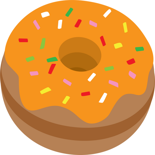 Orange Donut with Sprinkles Illustration