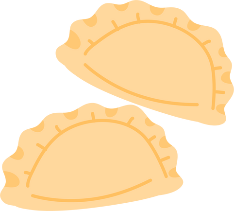 mandu dumpling korean food illustration